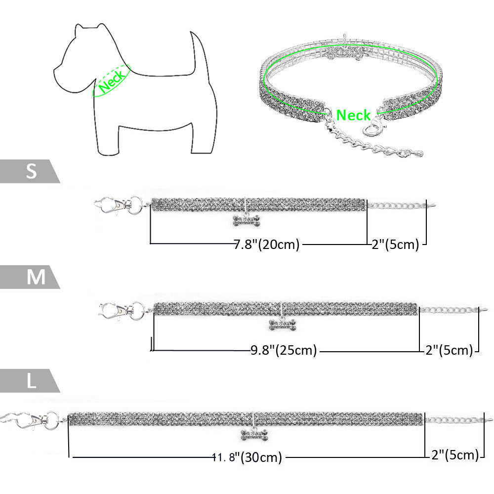 New Pet Collar Diamond Mixed Color Dogs And Cats Necklace Ornament