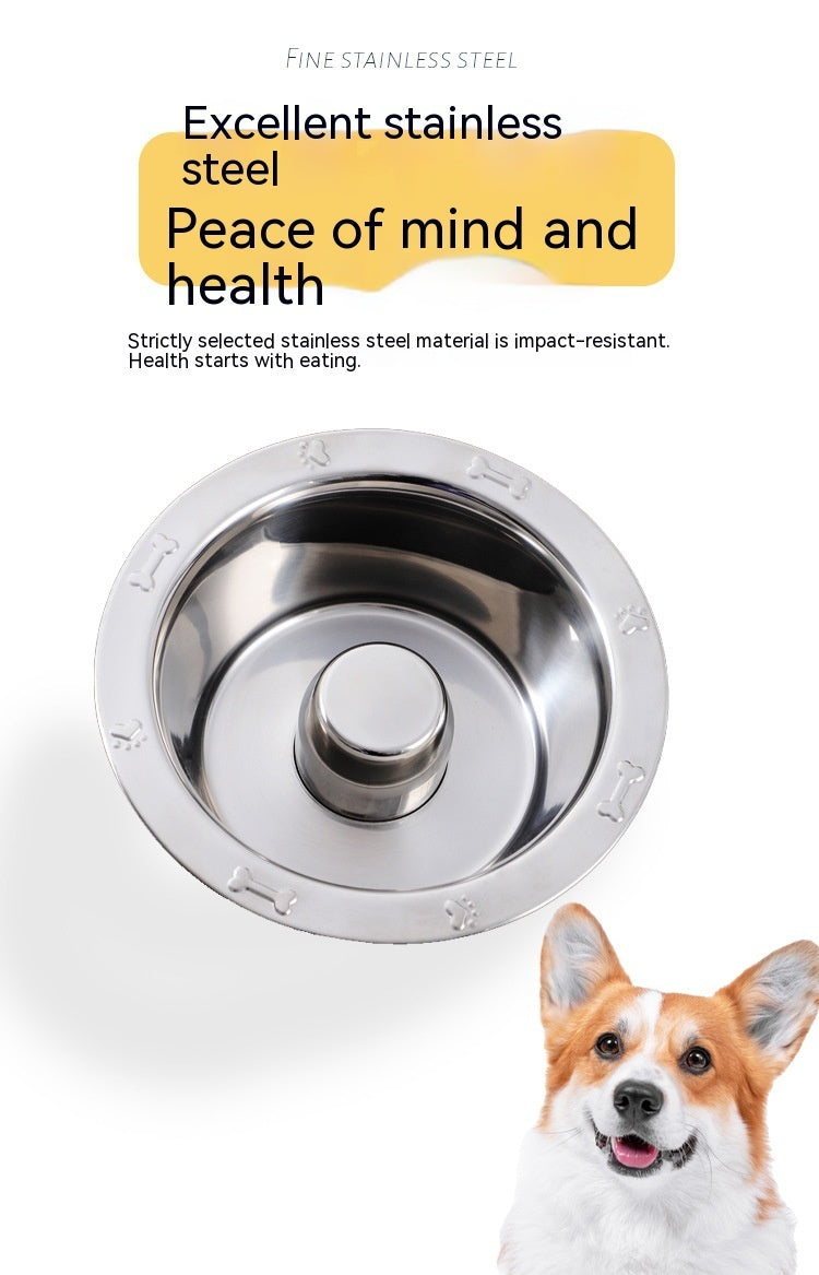 Pet Slow Food Stainless Steel Bowl And Tableware