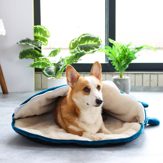 Removable And Washable Pockets With Warm Plush Pet Bed