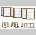 Load image into Gallery viewer, Dog Gate With 144 Extra Wide 32 Tall 6 Panels Foldable  Pet Gate Barrier For House Doorway Stairs Pet Safety Solid Hard Wood Fence Support
