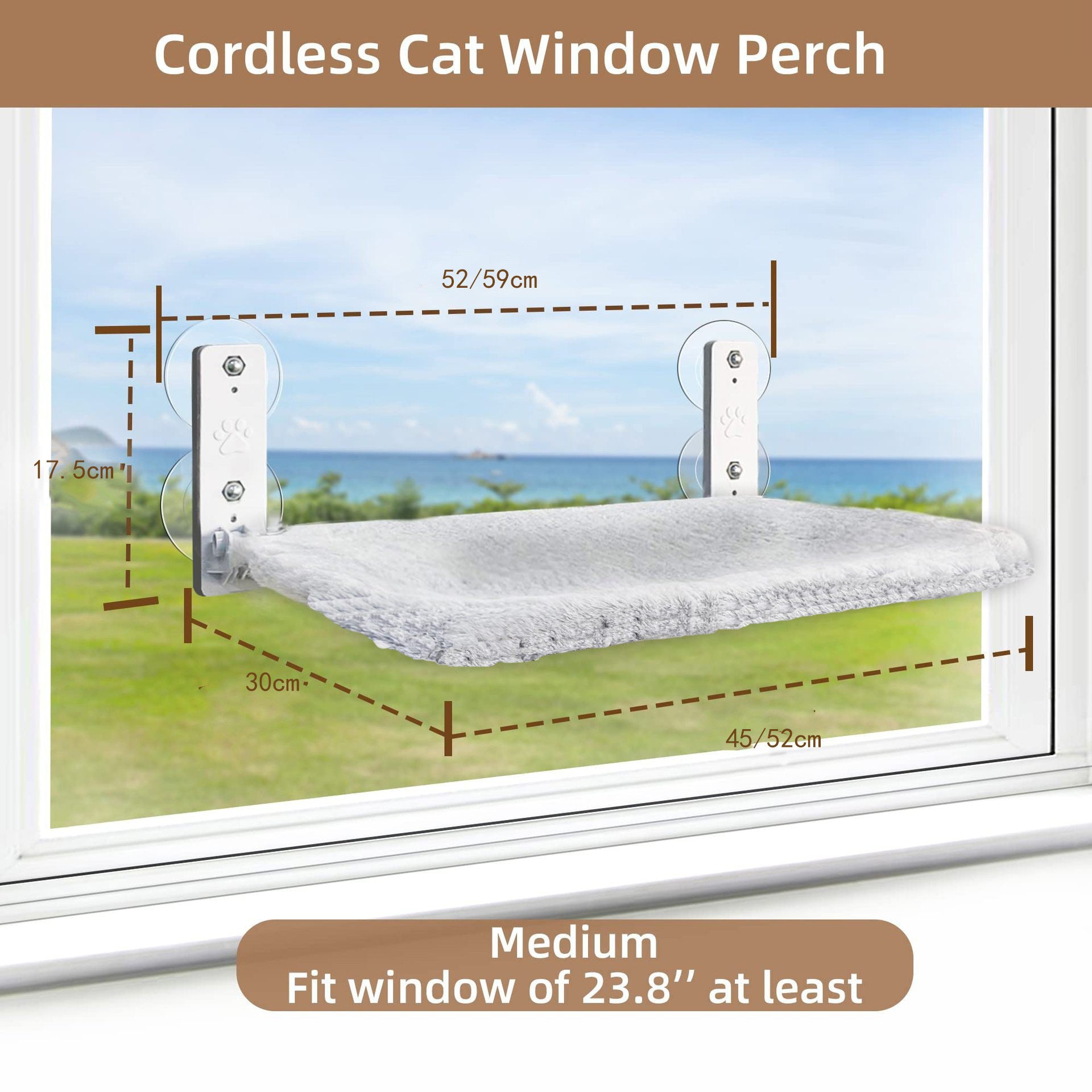 Pet Cordless Window Perches Cat Hammock Indoor Foldable Seat Pet Convenient Cordless Hammock